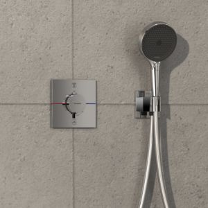 hansgrohe ShowerSelect Comfort E Thermostat 15578000 UP, für 2 Verbraucher, mit Sicherungskombination EN 1717, chrom