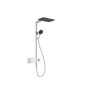 hansgrohe Raindance Alive Q Duschsystem 24591000  Aufputz, EcoSmart mit ShowerSelect Comfort, 7,6 l/min, Kopfbrause 210/340 2jet, Chrom