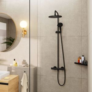 hansgrohe Vernis Blend 240 1jet Showerpipe 26426670 1jet, with thermostat, matt black