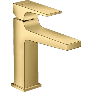 hansgrohe Metropol single lever basin mixer 32507990 projection 135 mm, push-open waste set, polished gold optic