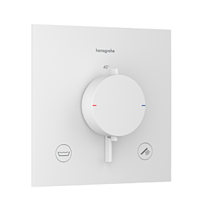 hansgrohe Ecostat Comfort E Thermostat 33716700 concealed, for 2 outlets, 23 l/min, EN 1717, matt white