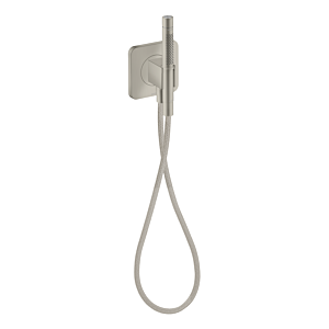 hansgrohe hose connection and shower holder Axor 49626800 120/120 softsquare, with hand shower 2jet, stainless steel look