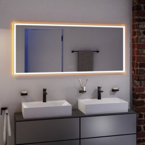 hansgrohe miroir Xarita E 54983700 avec capteur tactile capacitif, 1600 x 700 x 50 mm, blanc mat