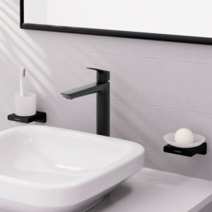 hansgrohe Logis Einhebel-Waschtisch-Armatur 71257670 Zugstangen- Ablaufgarnitur, UP, Ausladung 172mm, mattschwarz