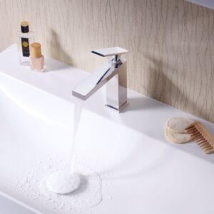hansgrohe Tecturis E Waschtischarmatur 73014000 Ausladung 144mm, mit Zugstangen-Ablaufgarnitur, chrom