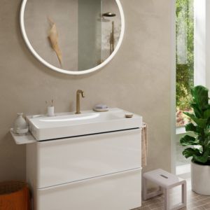 hansgrohe Tecturis S 2-Loch Waschtischarmatur 73353140 mit Ablaufgarnitur, CoolStart, brushed bronze