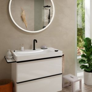 hansgrohe Tecturis S 2-Loch Waschtischarmatur 73353670 mit Ablaufgarnitur, CoolStart, mattschwarz