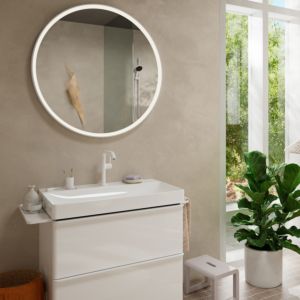 hansgrohe Tecturis S wash basin mixer 73360700 with swivel spout and push-open waste set, matt white