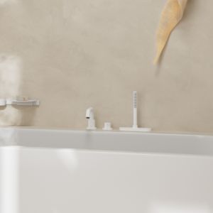 hansgrohe Tecturis S 3-hole bath mixer 73447700 projection 194mm, matt white