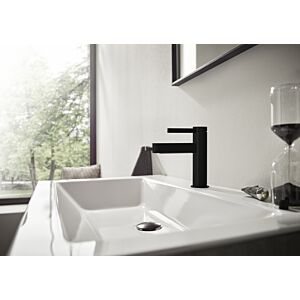 hansgrohe Finoris 110 mitigeur lavabo 76023670 avec ouverture par pression garniture de vidange , noir mat