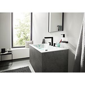 hansgrohe Finoris 160 3-hole basin mixer 76034670 with push-open waste set, matt black