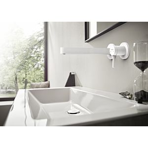hansgrohe Finoris set de finition 76050700 encastré mitigeur lavabo , pour montage mural, avec bec 22,5 cm, blanc mat