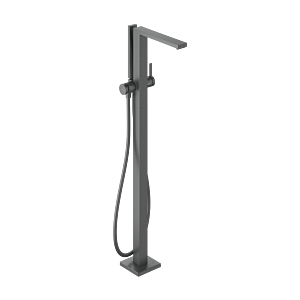 Mitigeur de bain monocommande hansgrohe Tecturis E 73445340 sur pied, finition chrome noir brossé