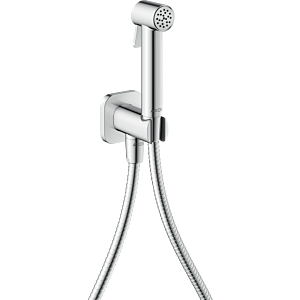 hansgrohe AXOR Bidette Showers Bidette Duschkopf 29241000 1 Strahlart softsquare für Kaltwasser mit Duschkopfhalterung und Duschschlauch 1,25 m, Chrom