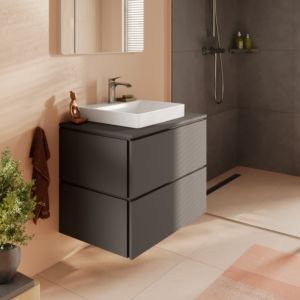 hansgrohe Xilesa E vanity unit 54299760 2 drawers without PushOpen, 780 x 550 mm, matt slate grey
