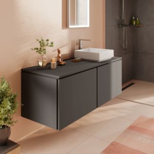 Meuble sous-vasque Hansgrohe Xilesa E 54268760 1375x550mm, 2 tiroirs, gris ardoise mat