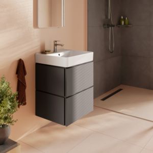 hansgrohe Xilesa E vanity unit 54292760 530x470mm, 2 drawers, for washbasin, with PushOpen, matt slate grey