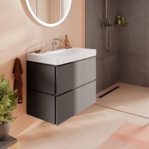 Meuble sous-vasque Hansgrohe Xilesa E 54296760 780x470mm, 2 tiroirs PushOpen, gris ardoise mat