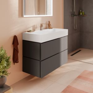 Meuble sous-vasque Hansgrohe Xilesa E 54297760 980x470mm, 2 tiroirs PushOpen, gris ardoise mat
