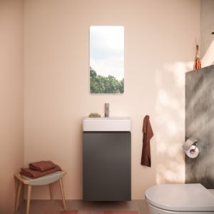 hansgrohe Xilesa E vanity unit 54246760 430x330mm, for hand basin, door hinge right, matt slate grey