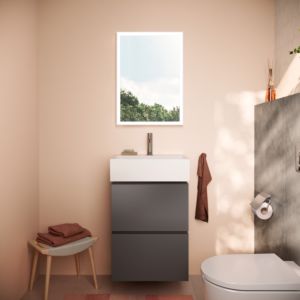 hansgrohe Xilesa E vanity unit 54291760 480x470mm, 2 drawers PushOpen, matt slate grey