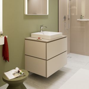 hansgrohe Xilesa E vanity unit 54299780 2 drawers without PushOpen, 780 x 550 mm, sand beige matt