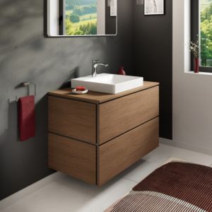 hansgrohe Xilesa E vanity unit 54302550 2 drawers with PushOpen, 980 x 550 mm, Cashmere oak