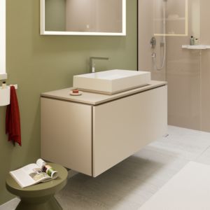 Meuble sous-vasque hansgrohe Xilesa E 54267780 1 tiroir, 1180 x 550 mm, beige sable mat