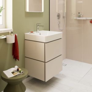 hansgrohe Xilesa E vanity unit 54292780 530x470mm, 2 drawers, for washbasin, with PushOpen, matt sand beige
