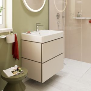 Meuble sous-vasque Hansgrohe Xilesa E 54295780 680x470mm, 2 tiroirs, pour lavabo, avec PushOpen, beige sable mat