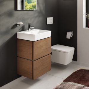 Meuble sous-vasque Hansgrohe Xilesa E 54248550 480x380mm, 2 tiroirs, compatible avec lave-mains , sans PushOpen, chêne cachemire