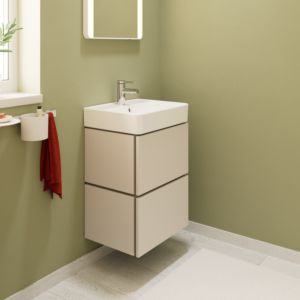 hansgrohe Xilesa E Waschtischunterschrank 54248780 480x380mm, 2 Schubkästen, für Handwaschbecken, ohne PushOpen, sandbeige matt