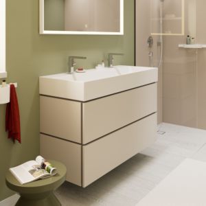 Meuble sous-vasque Hansgrohe Xilesa E 54298780 1180x470mm, 2 tiroirs PushOpen, beige sable mat