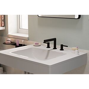 hansgrohe Zesis S 3-hole basin mixer tap 74733670 with pop-up waste set, matt black