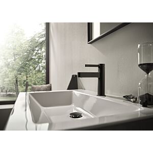 hansgrohe Finoris basin mixer 76012340 ComfortZone 100, with push-open waste fitting, brushed black chrome