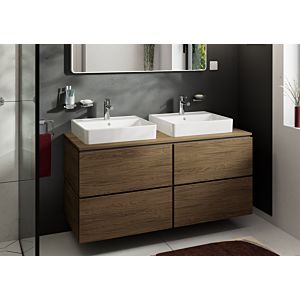 Meuble sous-vasque Hansgrohe Xilesa E 54306550 1375 x 550 mm, 4 tiroirs, avec PushOpen, chêne cachemire