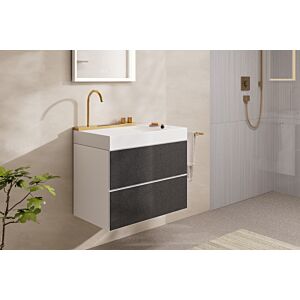 hansgrohe Xevolos E vanity unit 54178660 780x555x475mm, 2 drawers, matt white, dark grey textile