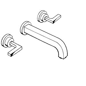 hansgrohe Waschtischarmatur Axor Citterio 39147000 Unterputz, Auslauf lang, Hebelgriffe, chrom  3-Loc