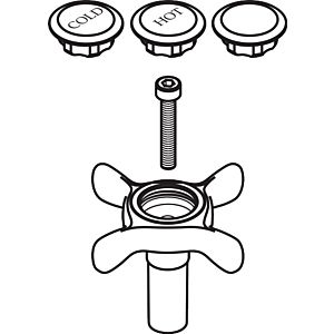 hansgrohe Griff Axor Montreux 2-Griff 16291000 Waschtischarmatur warm/kalt chrom