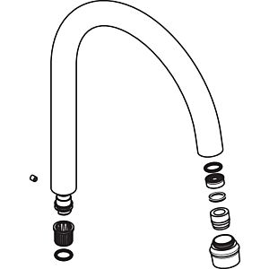 hansgrohe Ausl Axor Montreux mirror 3-L. WT arm. 97990830 floor model polished nickel