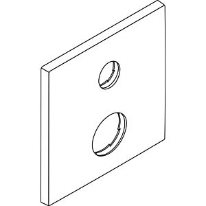 hansgrohe rosette Axor Massaud mirror thermostat with 98686000 shut-off valve labeled chrome