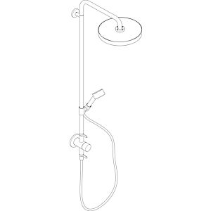 hansgrohe AXOR One shower system with thermostat and shower head 280 48797670 concealed final installation set, 1 water-saving spray type, EcoSmart, 8 l/min, matt black