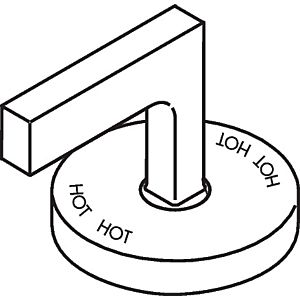 hansgrohe Hebelgriff warm Axor Citterio 3-Loch 39094000 Waschtischarmatur ohne Platte chrom