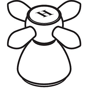 hansgrohe Warmwasserkreuzgriff Axor Carlton 17292840 für 2-Griffarmaturen edelmessing