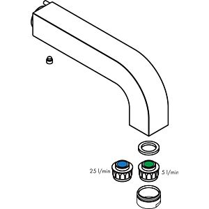 hansgrohe Ausl Axor Citterio 3-L. Bras WT. 97239000 mur 240mm chrome