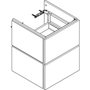 hansgrohe Xilesa E Waschtischunterschrank 54291550 480x470mm, 2 Schubkästen PushOpen, Eiche Kaschmir