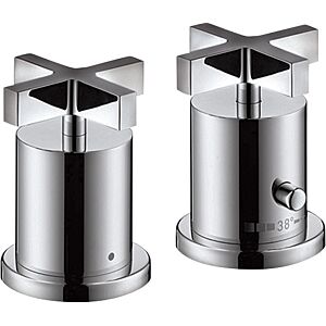hansgrohe Wannenrandthermostat AxorCitterio 394800 mit Kreuzgriffen, chrom 2-Loch