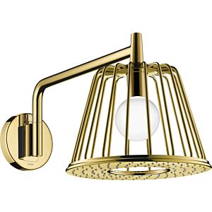 hansgrohe Axor LampShower overhead shower 26031990 with shower arm, wall mounting, polished gold optic