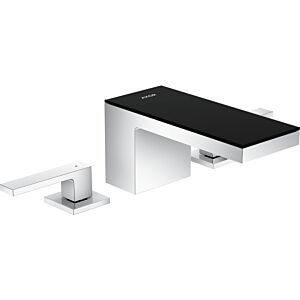 hansgrohe Axor MyEdition 3 trous mitigeur lavabo 47050600 saillie 151 mm, avec bonde push-open, chrome / verre noir
