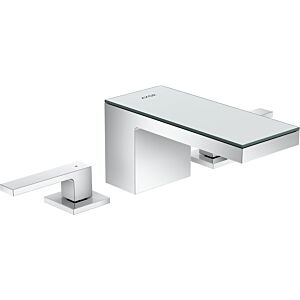 hansgrohe Axor MyEdition 3 trous mitigeur lavabo 47050000 saillie 151 mm, avec bonde push-open, chrome / verre miroir